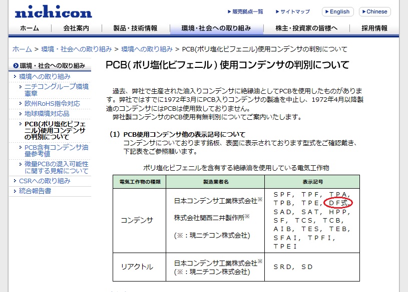 高濃度pcb含有コンデンサ の銘板 Jea Navi